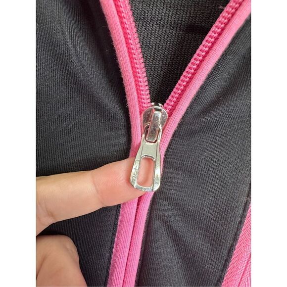 Lauren Ralph Lauren Jacket Womens Full Zip Pink/Black Long Sleeve Logo Size Smal - Picture 6 of 12